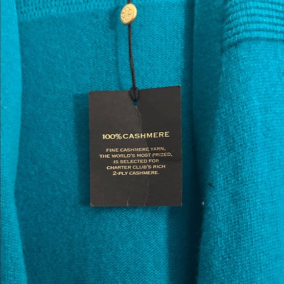 Charter Club Women's Teal Open Front Cardigan - Picture 5 of 7